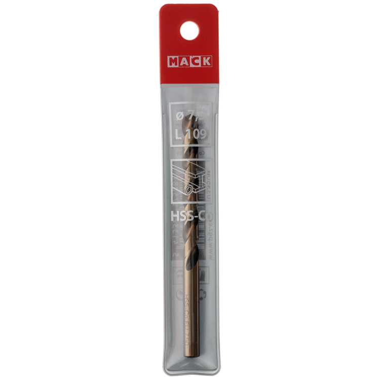 Mack 1018201 – Metallbohrer HSS CO5 % DIN 338 ø 7,5 x 109 mm | 5 Stück
