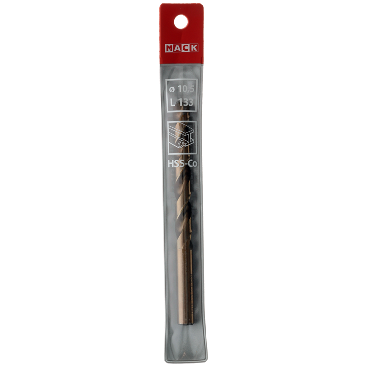 Mack 1018204 – Metallbohrer HSS CO5 % DIN 338 ø 10,5 x 133 mm | 5 Stück