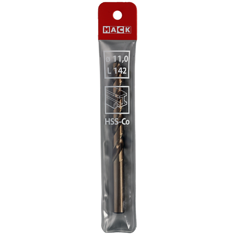 Mack 1018205 – Metallbohrer HSS CO5 % DIN 338 ø 11,0 x 142 mm | 5 Stück