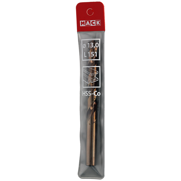 Mack 1018207 – Metallbohrer HSS CO5 % DIN 338 ø 13,0 x 151 mm | 3 Stück