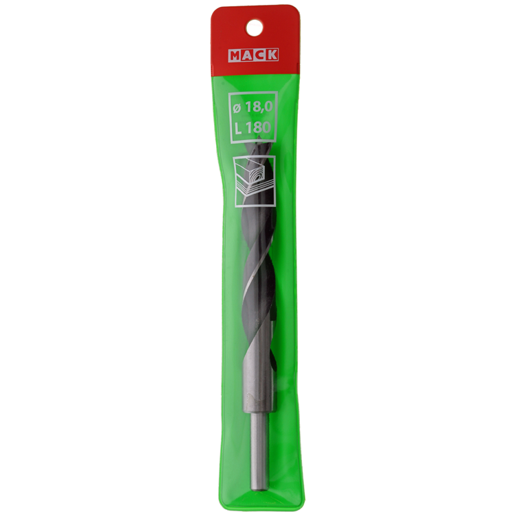 Mack 1018251 - Maschinen-Holzbohrer + Zentrierspitze ø 18,0 x 180 mm | 5 Stück
