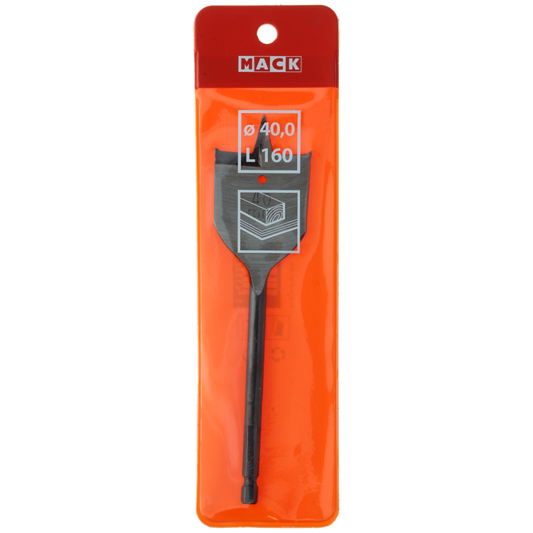 Mack 1018259 - Flachholzbohrer DIN 7487 ø 40,0 x 160 mm | 5 Stück