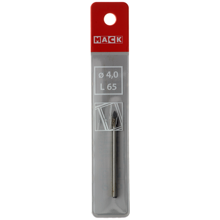 Mack 1018282 - Glasfliesenbohrer ø 4,0 x 65 mm | 5 Stück