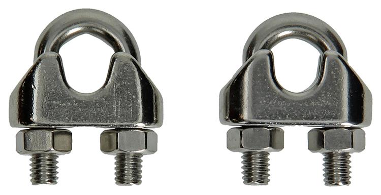 Mack 1008450 - 2 Stahldrahtklemmen 6-8mm Edelstahl | 10 Stück