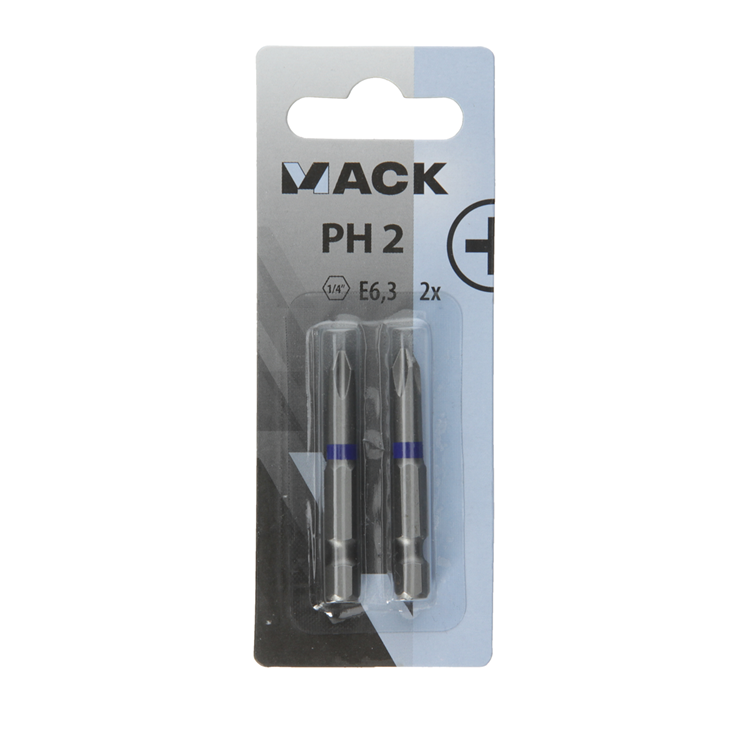 Mack 1018293 – Schraubendreher-Bit PH2 L50 mm 2 Stück | 5 Stück