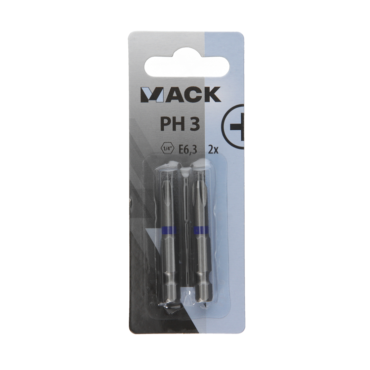 Mack 1018294 – Schraubendreher-Bit PH3 L50 mm 2 Stück | 5 Stück