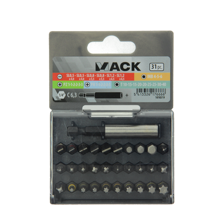 Mack 1018319 - Schraubendreher-Bit-Set 31-teilig | 5 Stück