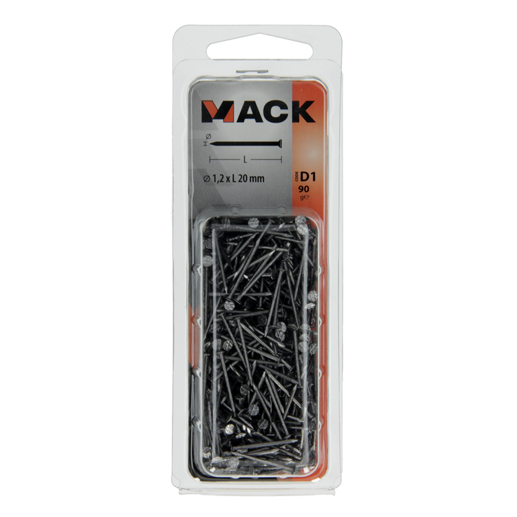 Mack 1017114 - Flachkopfnagel 90 gr 1,2 x 20 mm | 5 Stück
