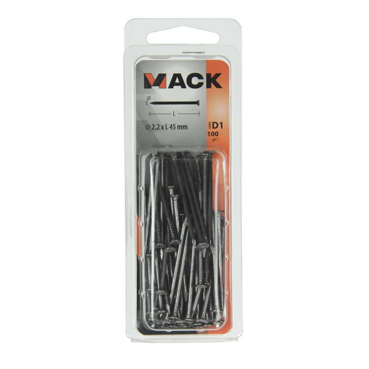 Mack 1017119 - Flachkopfnagel 100 gr 2,2 x 45 mm | 5 Stück