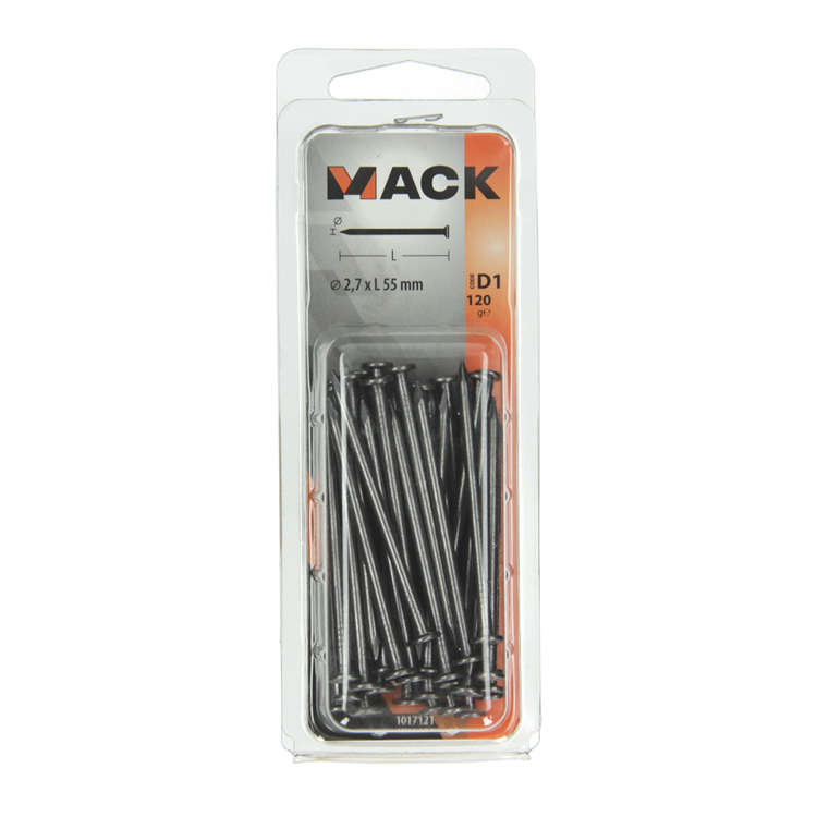 Mack 1017121 - Flachkopfnagel 120 gr 2,7 x 55 mm | 5 Stück