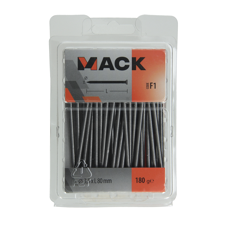 Mack 1017125 - Flachkopfnagel 180 gr 3,5 x 80 mm | 5 Stück