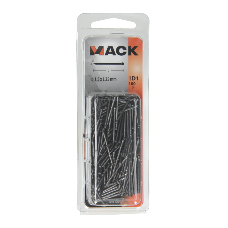 Mack 1017136 - Nagel runder Kopf 100 gr 1,5 x 25 mm | 5 Stück