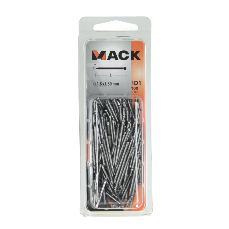 Mack 1017137 - Nagel runder Kopf 100 gr 1,8 x 30 mm | 5 Stück