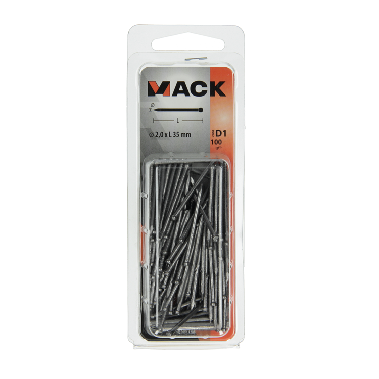 Mack 1017138 - Nagel runder Kopf 100 gr 2,0 x 35 mm | 5 Stück