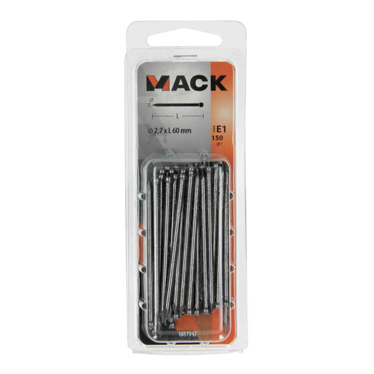 Mack 1017143 - Nagel runder Kopf 150 gr 2,7 x 60 mm | 5 Stück