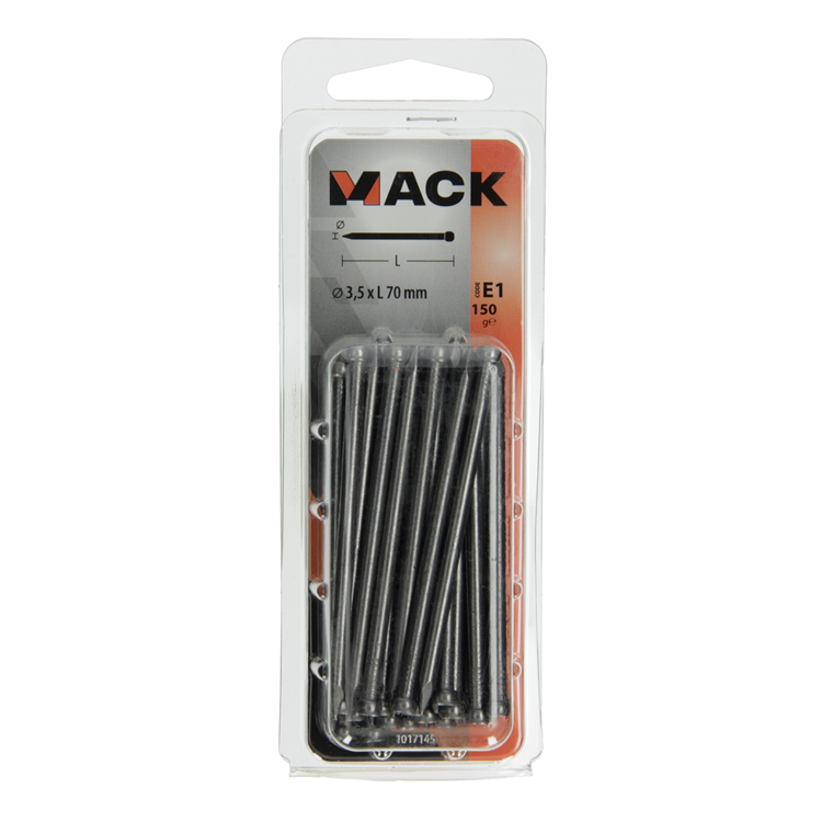 Mack 1017145 - Nagel runder Kopf 150 gr 3,5 x 70 mm | 5 Stück