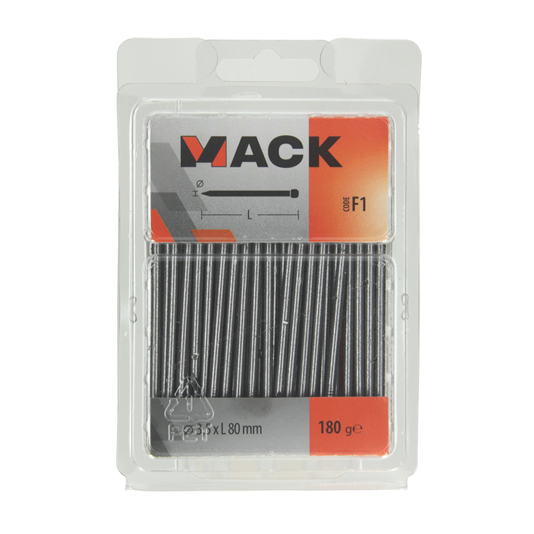 Mack 1017146 - Nagel runder Kopf 180 gr 3,5 x 80 mm | 5 Stück