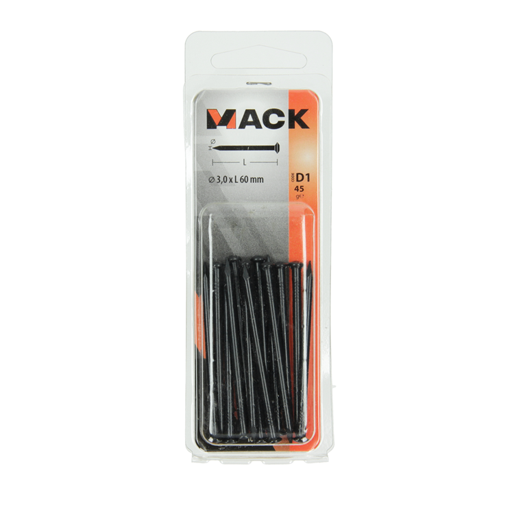 Mack 1017183 - Stahlnagel BVK Stahl gebläut 45 gr 3,0 x 60 mm | 10 Stück