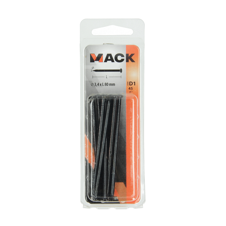Mack 1017185 - Stahlnagel BVK Stahl gebläut 45 gr 3,4 x 80 mm | 10 Stück