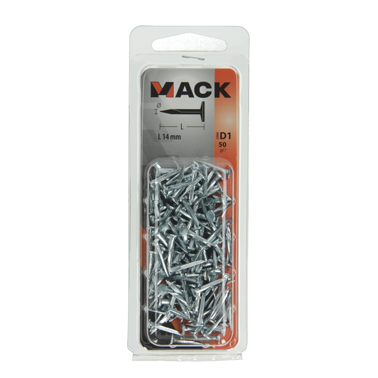 Mack 1017191 – Blocknagel aus verzinktem Stahl 50 gr14 mm | 10 Stück