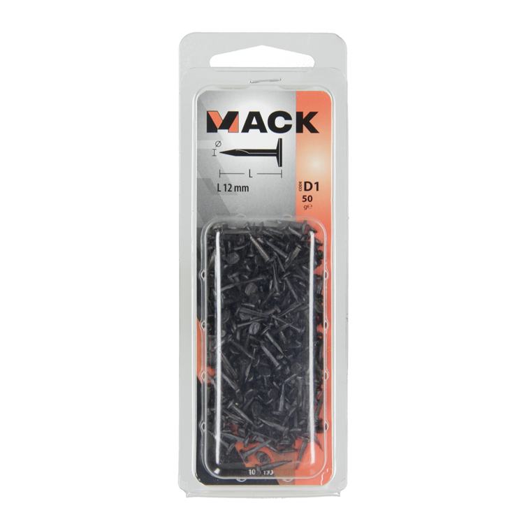 Mack 1017193 - Blocknagel Stahl gebläut 50 gr12 mm | 10 Stück