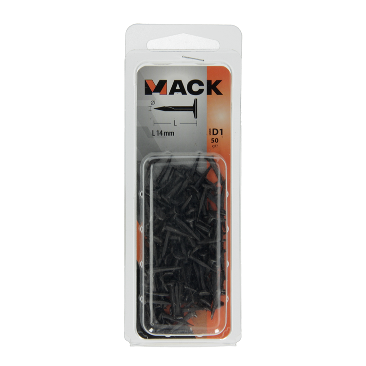 Mack 1017194 - Blocknagel Stahl gebläut 50 gr14 mm | 10 Stück
