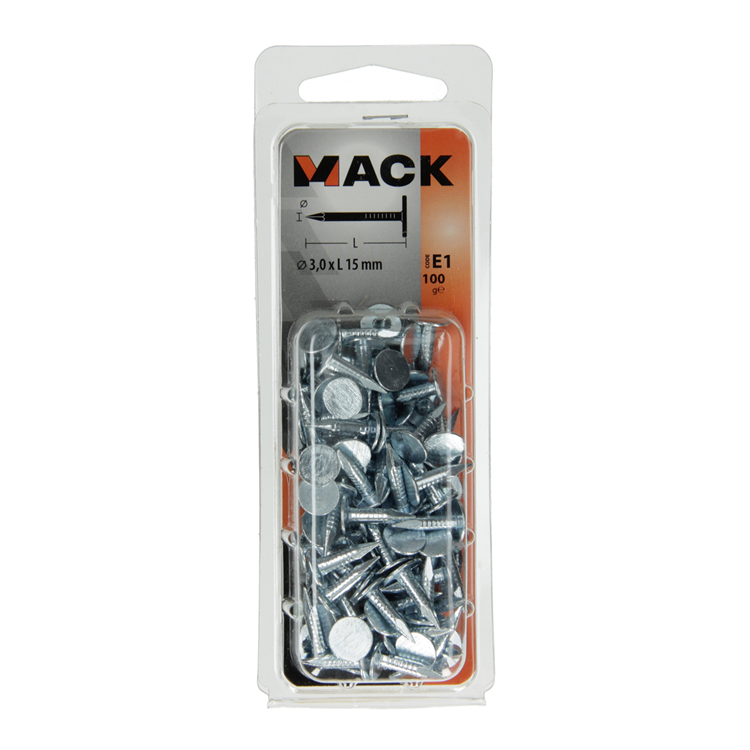 Mack 1017200 - shale nail steel galvanized 100 gr 3.0 x 15 mm | 5 Stück