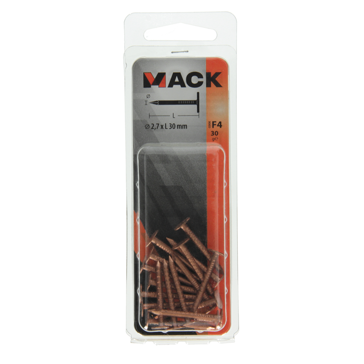 Mack 1019642 – Schiefernagel Kupfer 30 gr 2,7 x 30 mm | 10 Stück