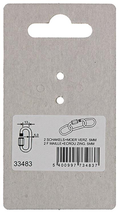 Mack 1008453 - 2 Leerglieder + Mutter 5mm verzinkt | 10 Stück