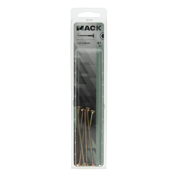 Mack 1017310 - spanienplschr.vzkop-selbstmontage gelb plattiert 8 Stück 4,5 x 80 mm | 5 Stück