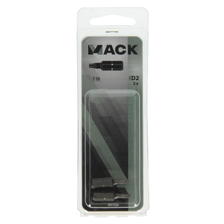 Mack 1017324 - Torx-Schraubenbit Stahl unbehandelt 2 Stück T 10 | 10 Stück