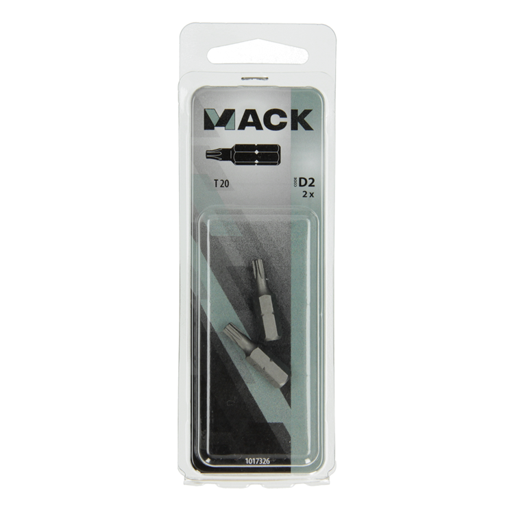 Mack 1017326 - Torx-Schraubenbit Stahl unbehandelt 2 Stück T 20 | 10 Stück