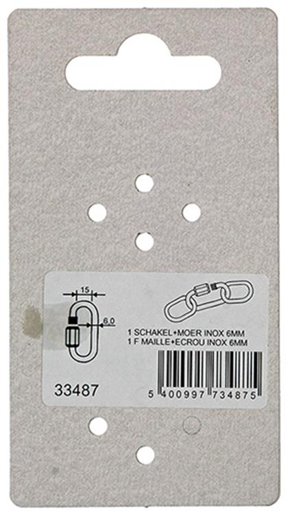Mack 1008457 - 1 leeres Glied + Mutter 6mm Edelstahl | 10 Stück