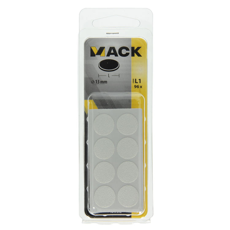 Mack 1017392 - selbstklebende Abdeckkappe Kunststoff weiß 96 Stück 13 mm | 10 Stück
