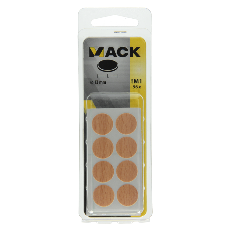 Mack 1017393 - selbstklebende Abdeckkappe Kunstbuche 96 Stück 13 mm | 10 Stück