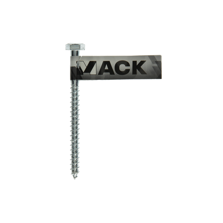 Mack 1017412 - Holzgewindebolzen Stahl verzinkt 1 Stück 7 x 90 mm | 10 Stück
