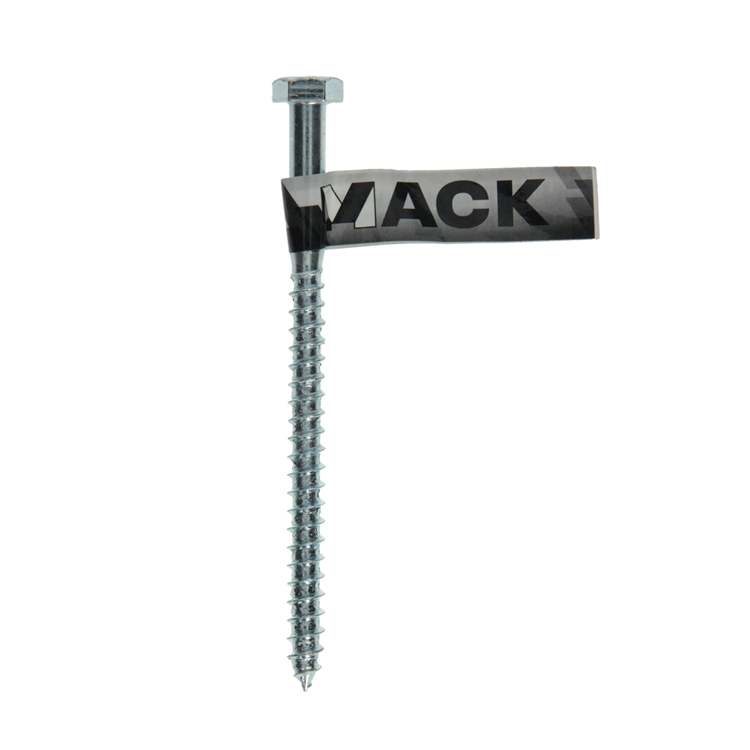 Mack 1017420 - Holzgewindebolzen Stahl verzinkt 1 Stück 8 x 120 mm | 10 Stück