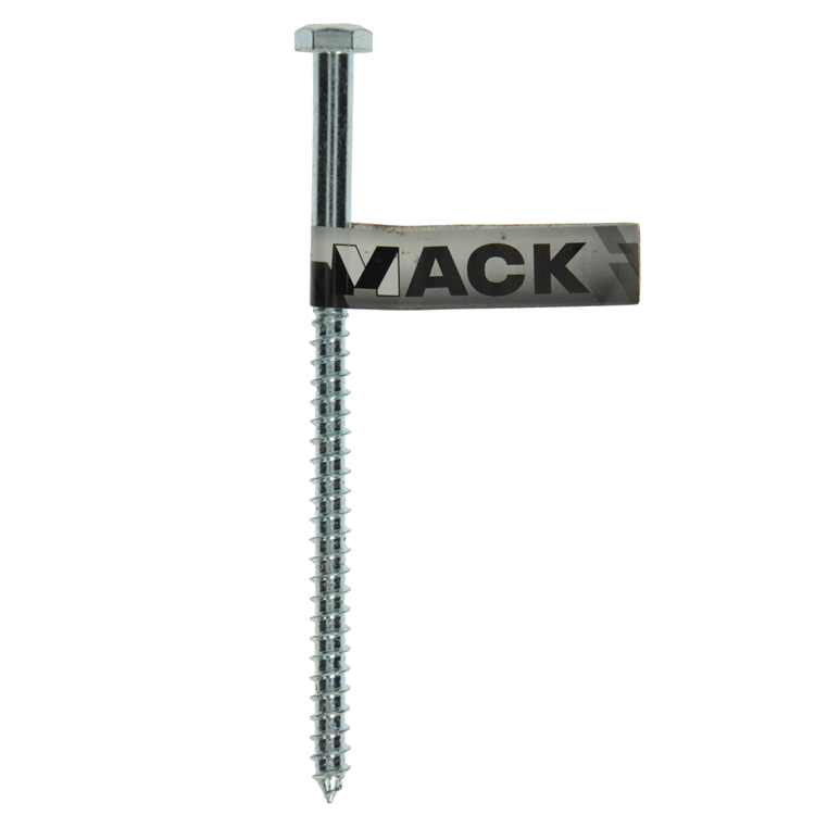 Mack 1017421 - Holzgewindebolzen Stahl verzinkt 1 Stück 8 x 140 mm | 10 Stück