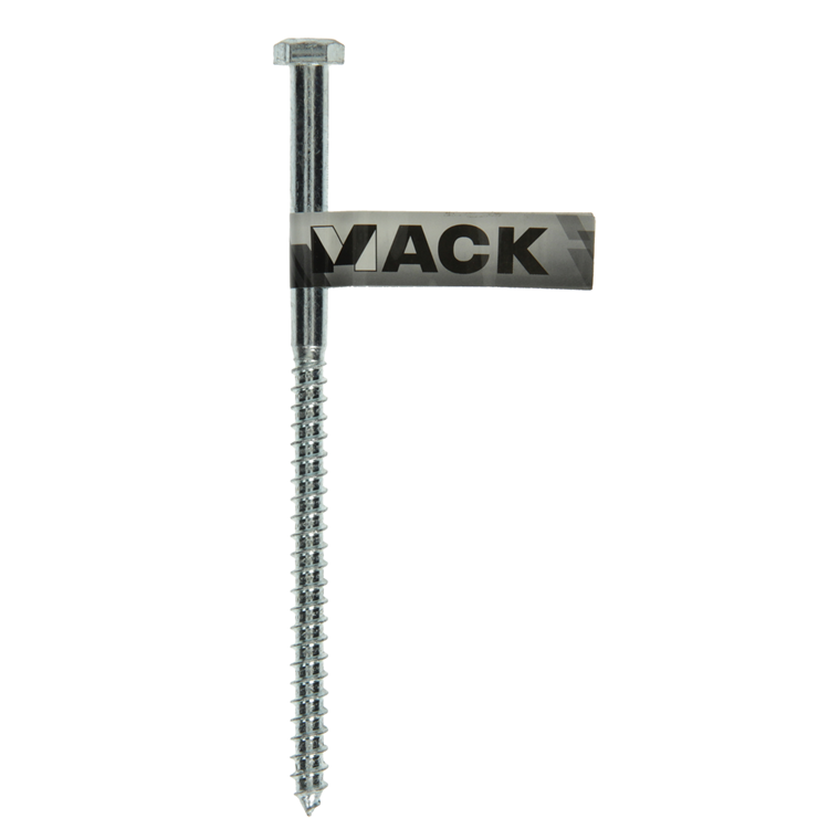 Mack 1017422 - Holzgewindebolzen Stahl verzinkt 1 Stück 8 x 150 mm | 10 Stück