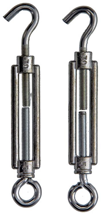 Mack 1008459 - 2 Spannösen + Haken M5 x 70 mm verzinkt | 10 Stück
