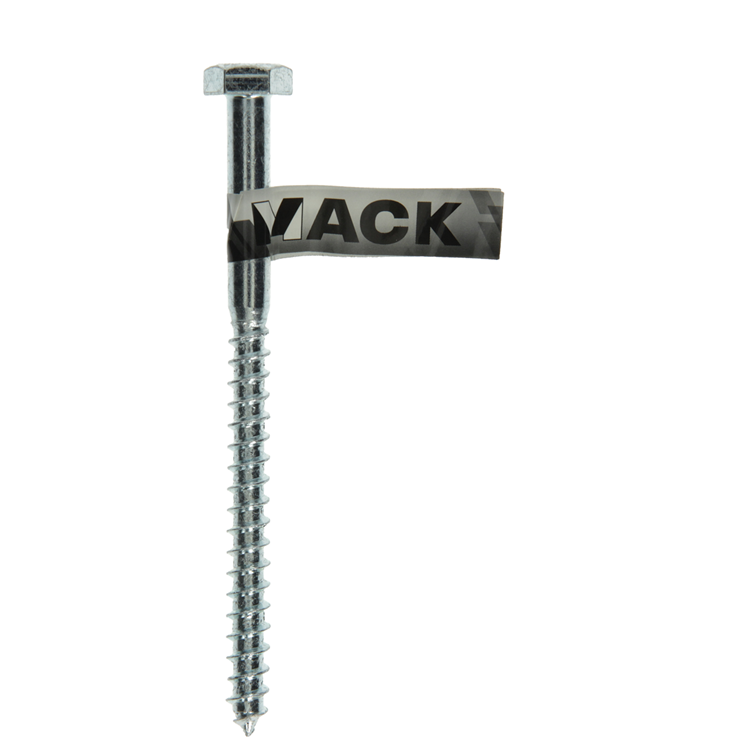 Mack 1017428 - Holzgewindebolzen Stahl verzinkt 1 Stück 10 x 140 mm | 10 Stück