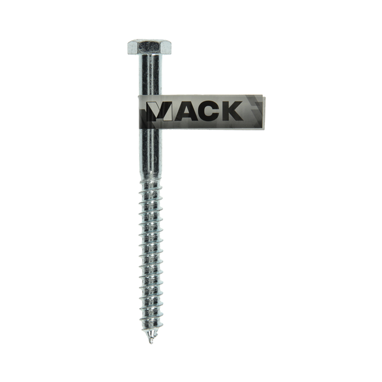 Mack 1017430 - Holzgewindebolzen Stahl verzinkt 1 Stück 12 x 140 mm | 10 Stück