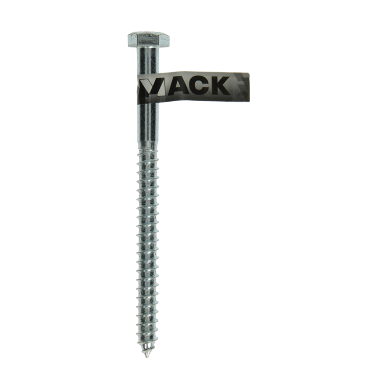 Mack 1017431 - Holzgewindebolzen Stahl verzinkt 1 Stück 12 x 160 mm | 10 Stück