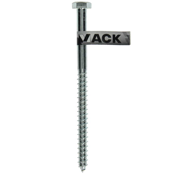 Mack 1017432 - Holzgewindebolzen Stahl verzinkt 1 Stück 12 x 180 mm | 10 Stück