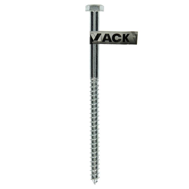 Mack 1017433 - Holzgewindebolzen Stahl verzinkt 1 Stück 12 x 200 mm | 10 Stück