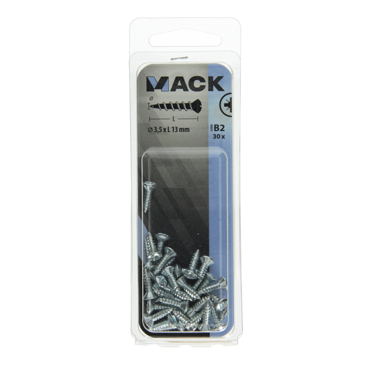 Mack 1017483 – selbstschneidende Schraube BVK-beschichtet 30 Stück 3,5 x 13 mm | 10 Stück
