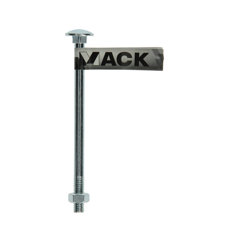 Mack 1017587 – Holzschraube + Mutter aus verzinktem Stahl, 1 Stück, M8 x 120 mm | 10 Stück