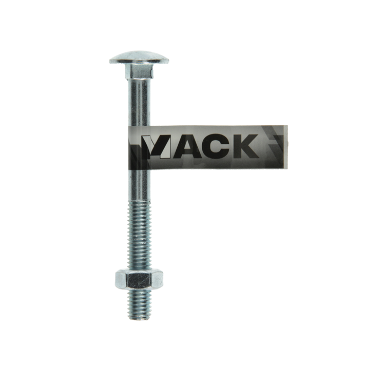 Mack 1017590 – Holzschraube + Mutter aus verzinktem Stahl, 1 Stück, M10 x 100 mm | 10 Stück