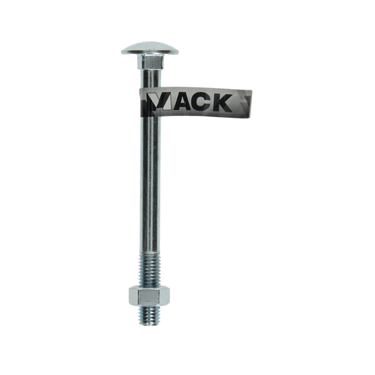 Mack 1017596 – Holzschraube + Mutter aus verzinktem Stahl, 1 Stück, M12 x 140 mm | 10 Stück