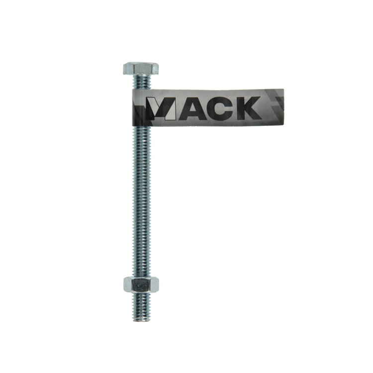 Mack 1017619 – Hahnschraube + Mutter aus verzinktem Stahl, 1 Stück, M8 x 100 mm | 10 Stück
